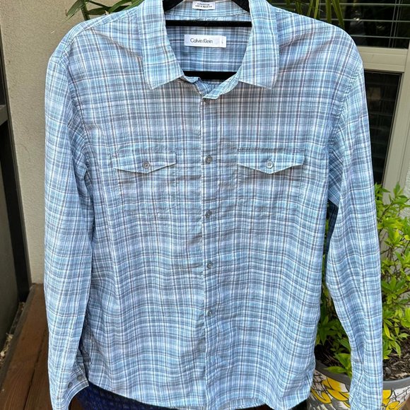Calvin Klein Other - CALVIN KLEIN Men's Cotton Plaid Shirt - Large